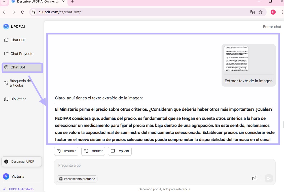 OCR hebreo con IA de UPDF