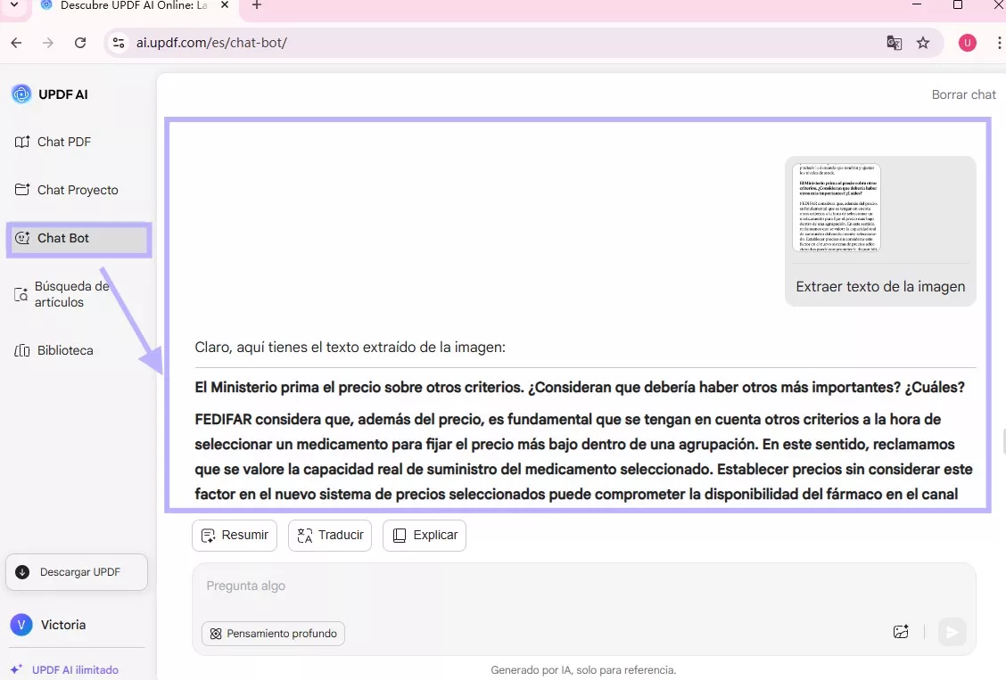 OCR hebreo con IA de UPDF
