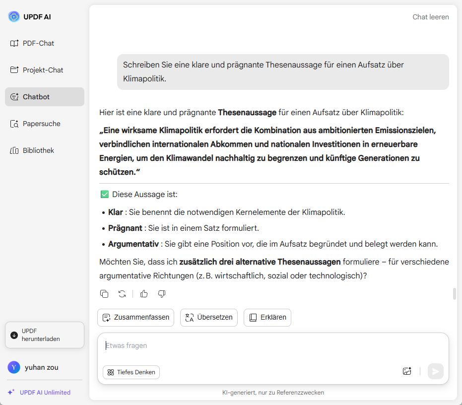 Thesenaussage generieren