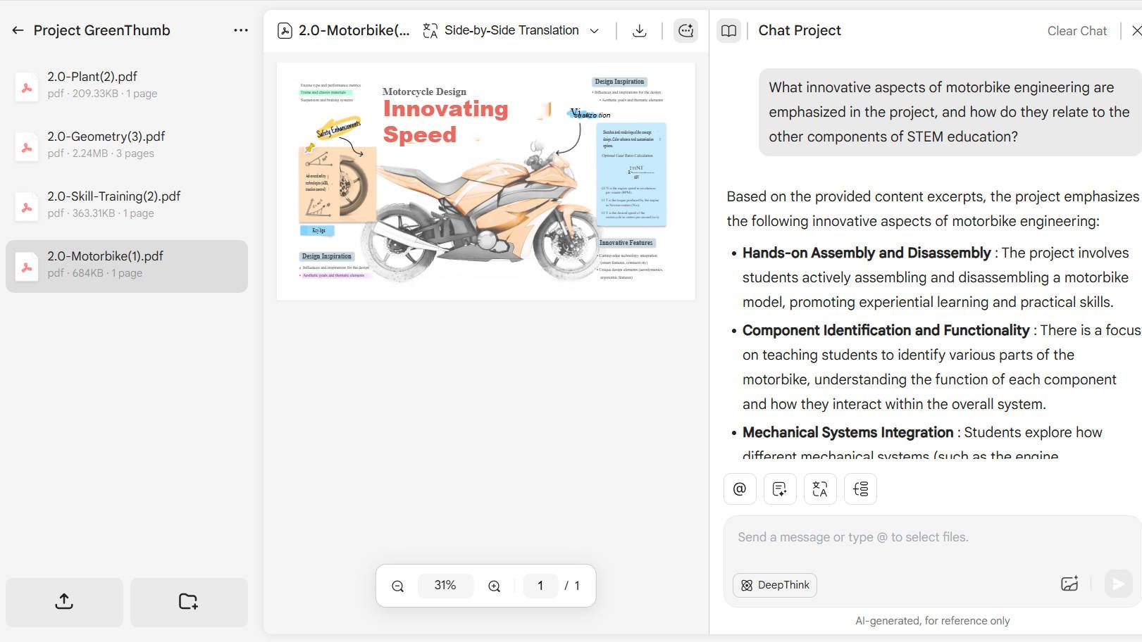 updf ai chat project