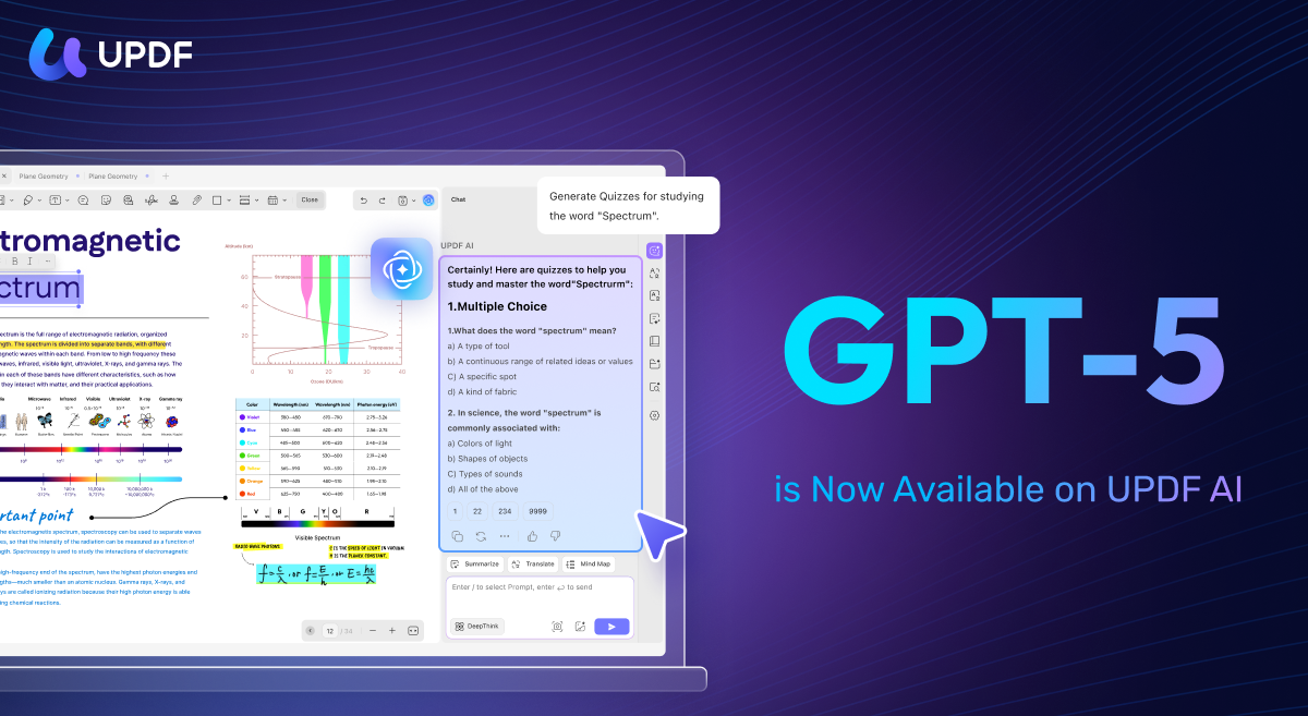 gpt-5 available on updf ai