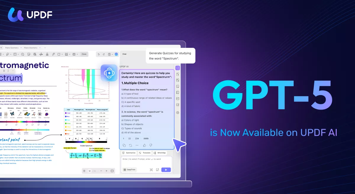 gpt-5 available on updf ai