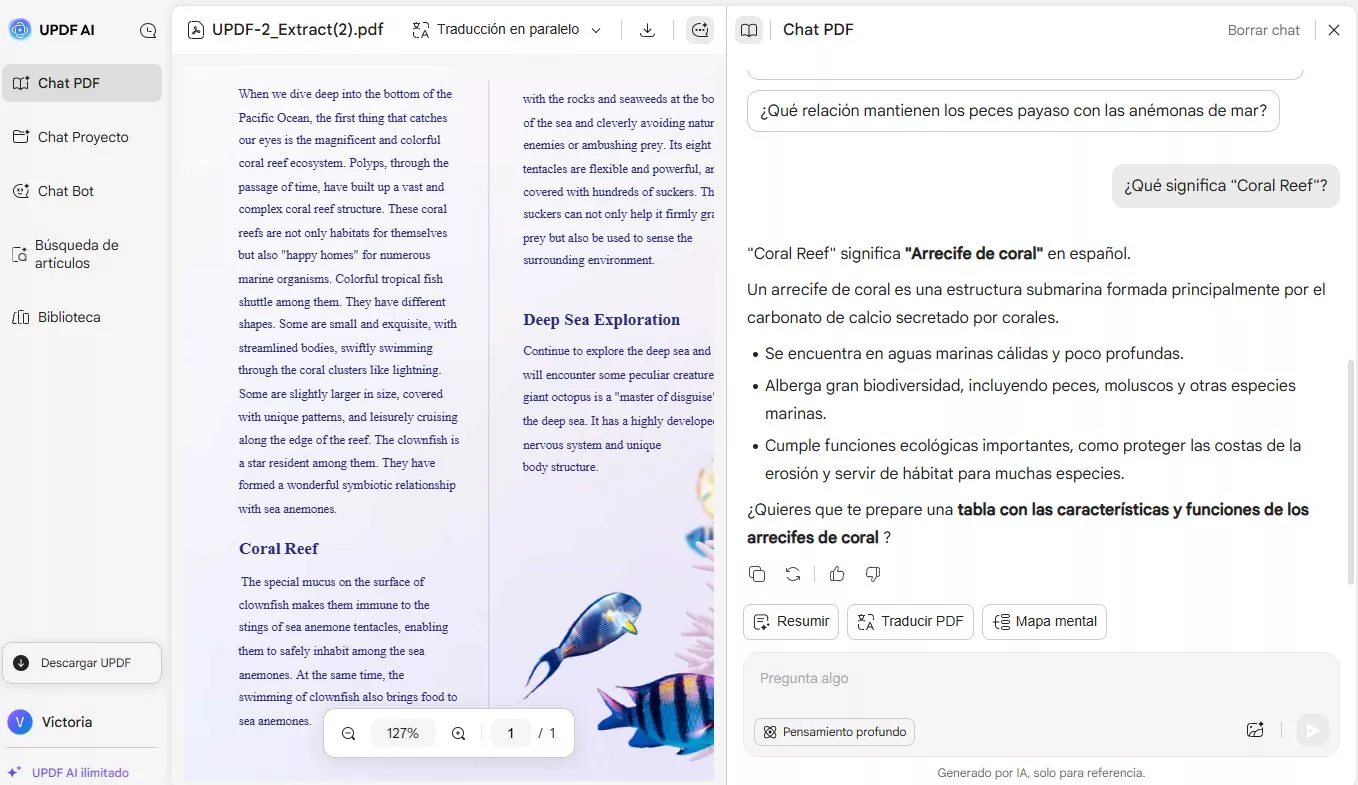 escritor de informes ai updf