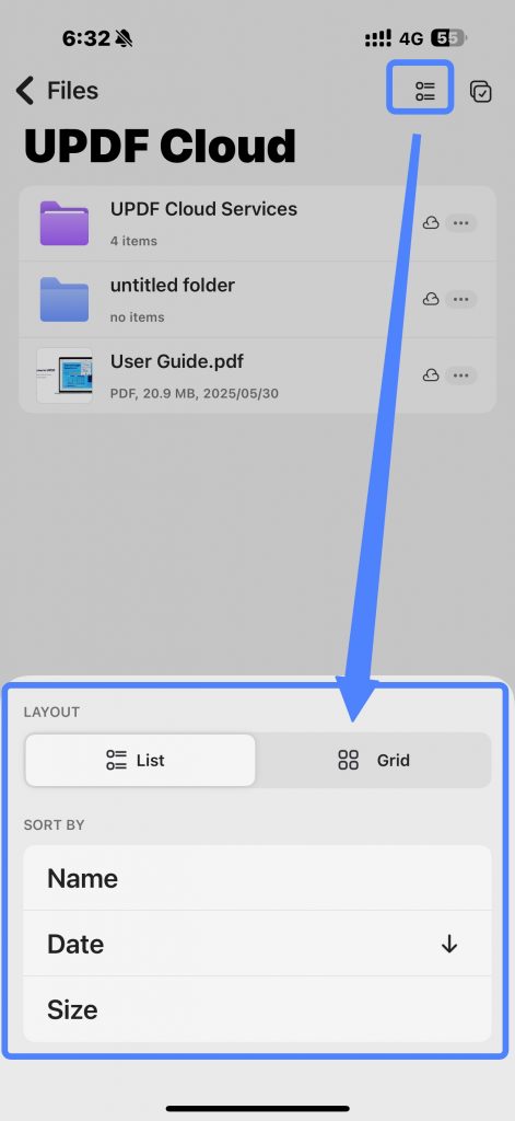 updf cloud layout settings