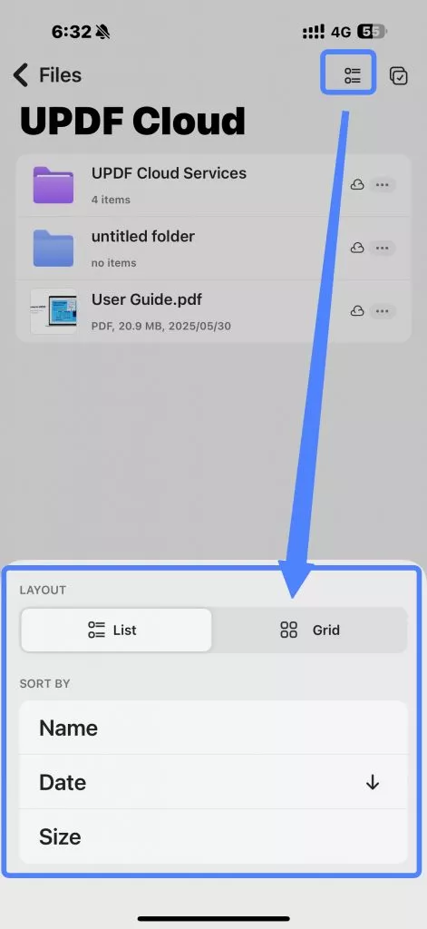 updf cloud layout settings