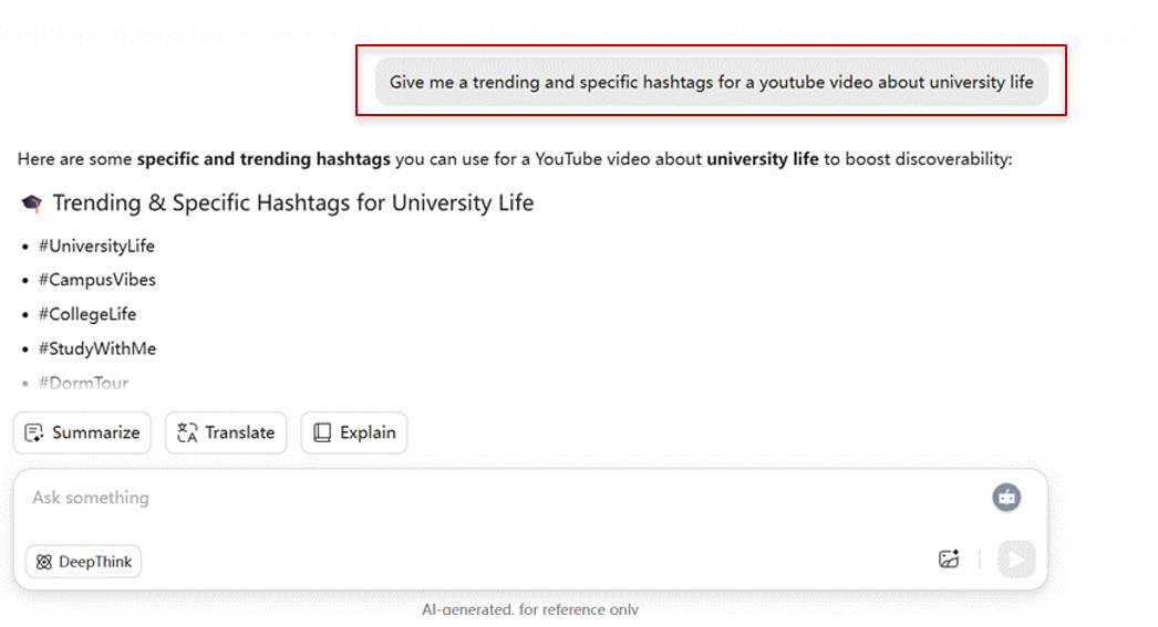 writing a prompt in updf ai