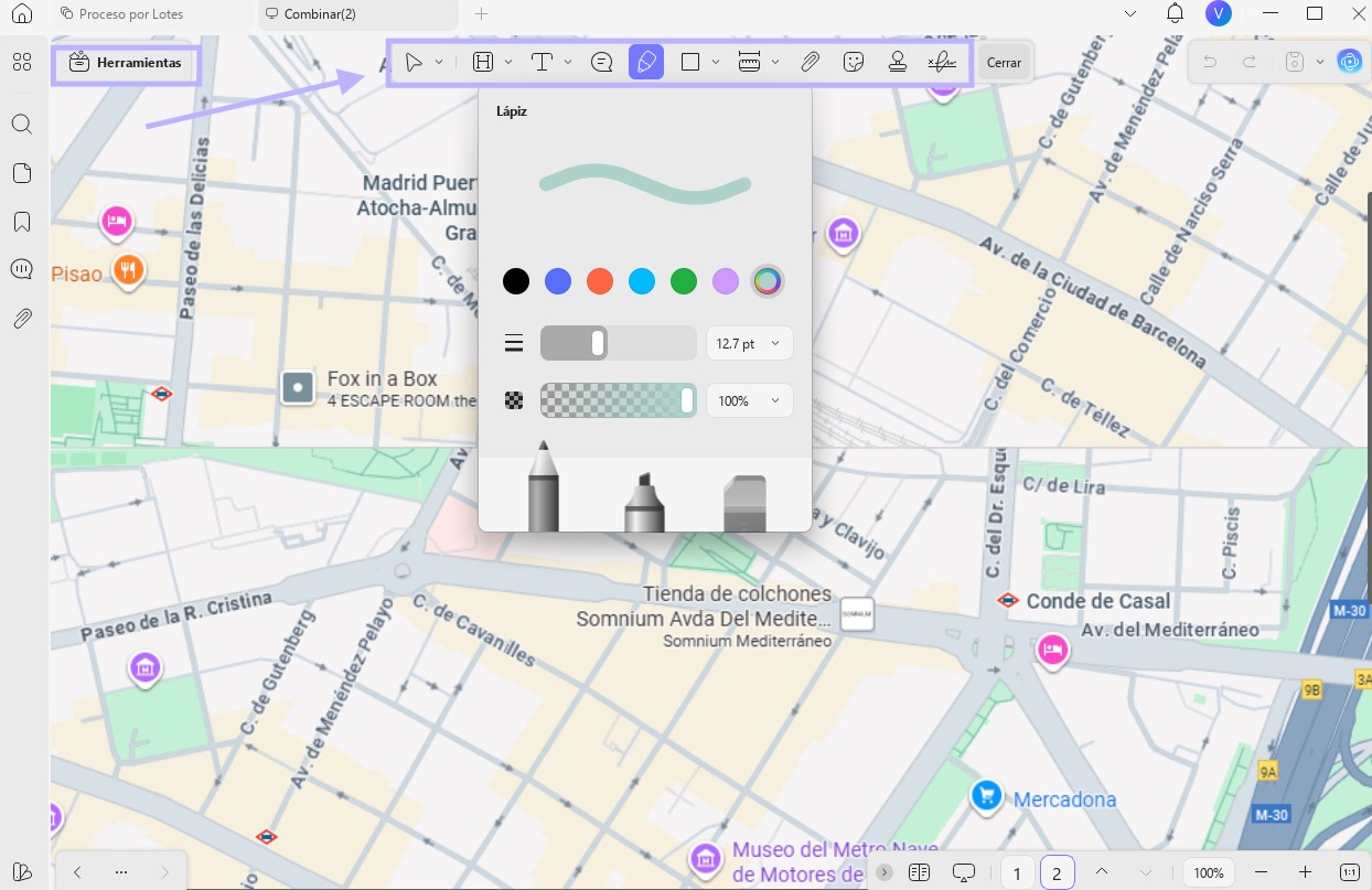 Agregar anotaciones a un PDF de Google Maps con UPDF en Windows