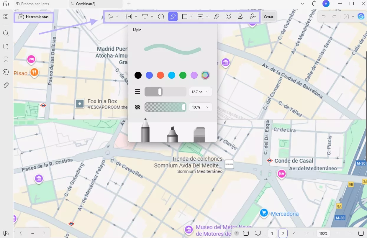 Agregar anotaciones a un PDF de Google Maps con UPDF en Windows