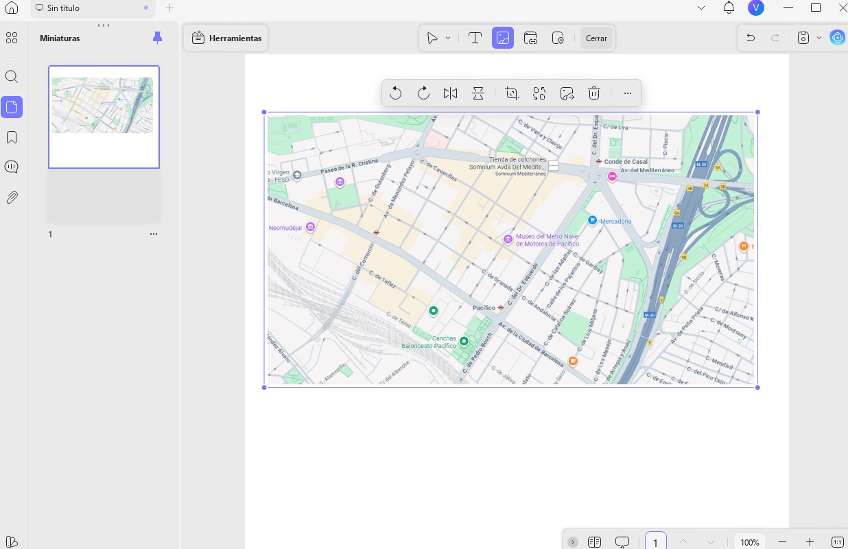 Agregar imagen de Google Maps a PDF con UPDF para Window