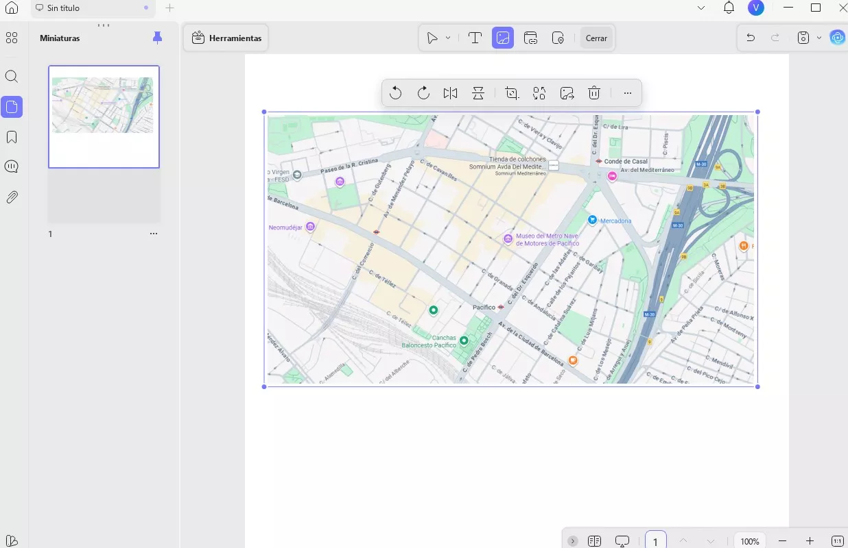 Agregar imagen de Google Maps a PDF con UPDF para Window