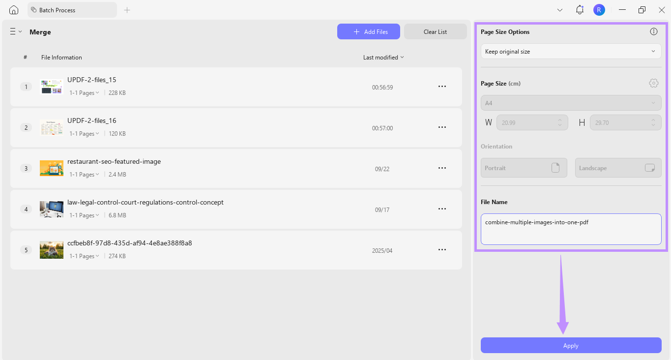 Alt-text: adjust page layout settings and click apply updf windows