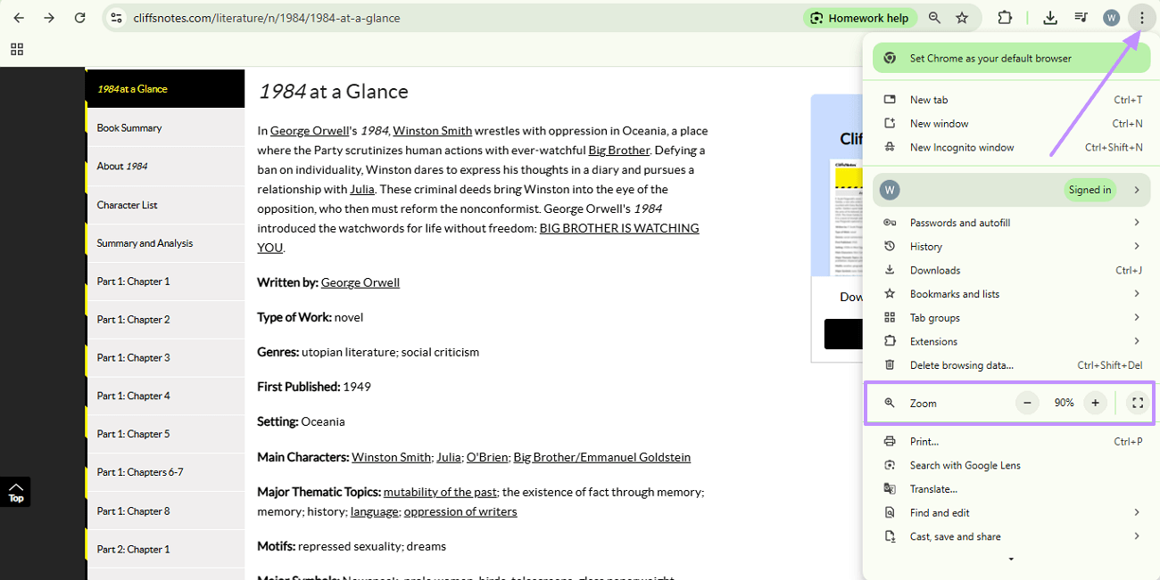  Zoomstufe anpassen Chrom