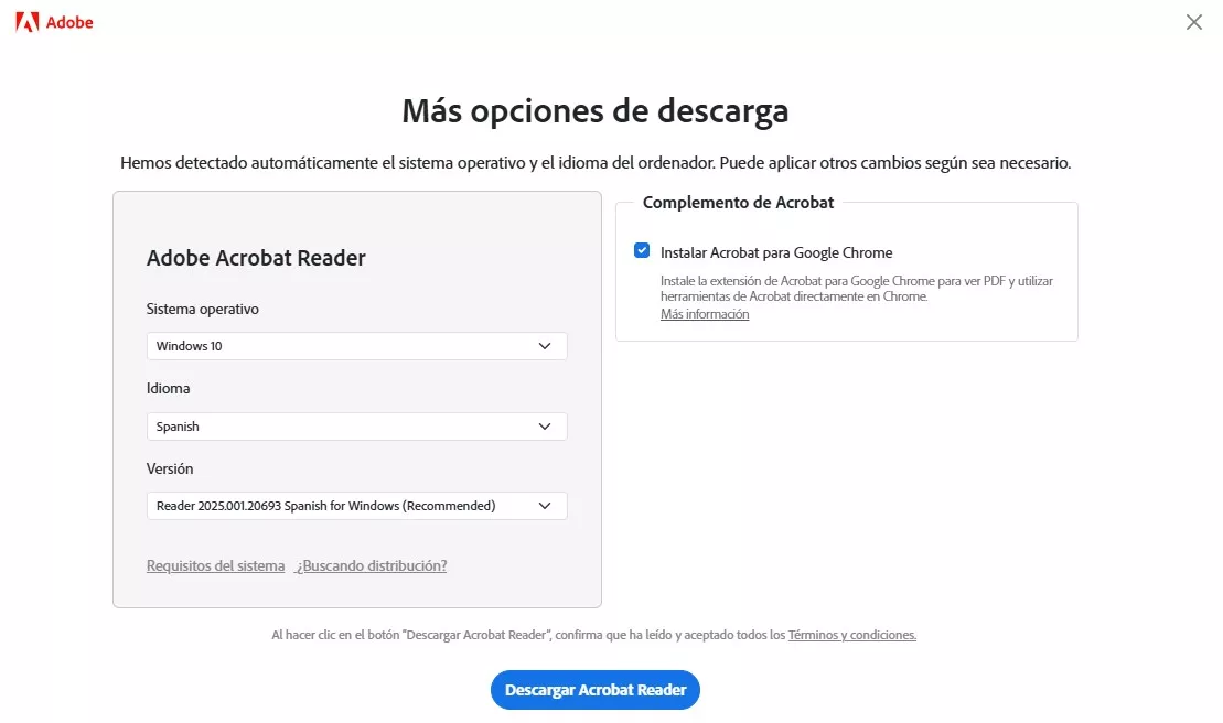 El controlador de vista previa de PDF no funciona. Más opciones de descarga