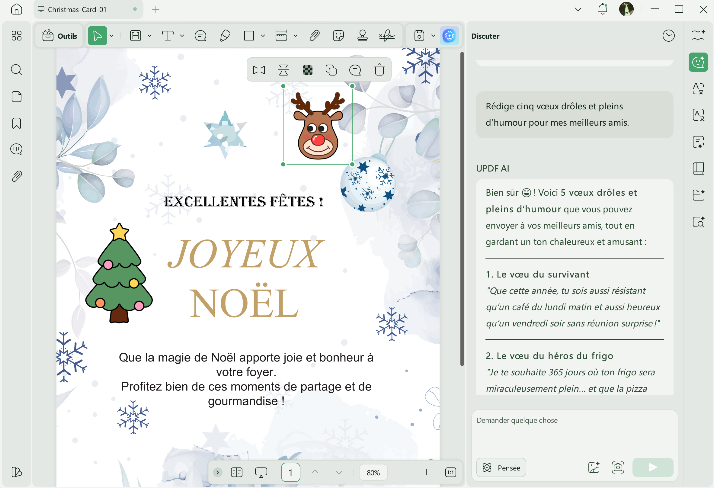 message de joyeuses fêtes UPDF