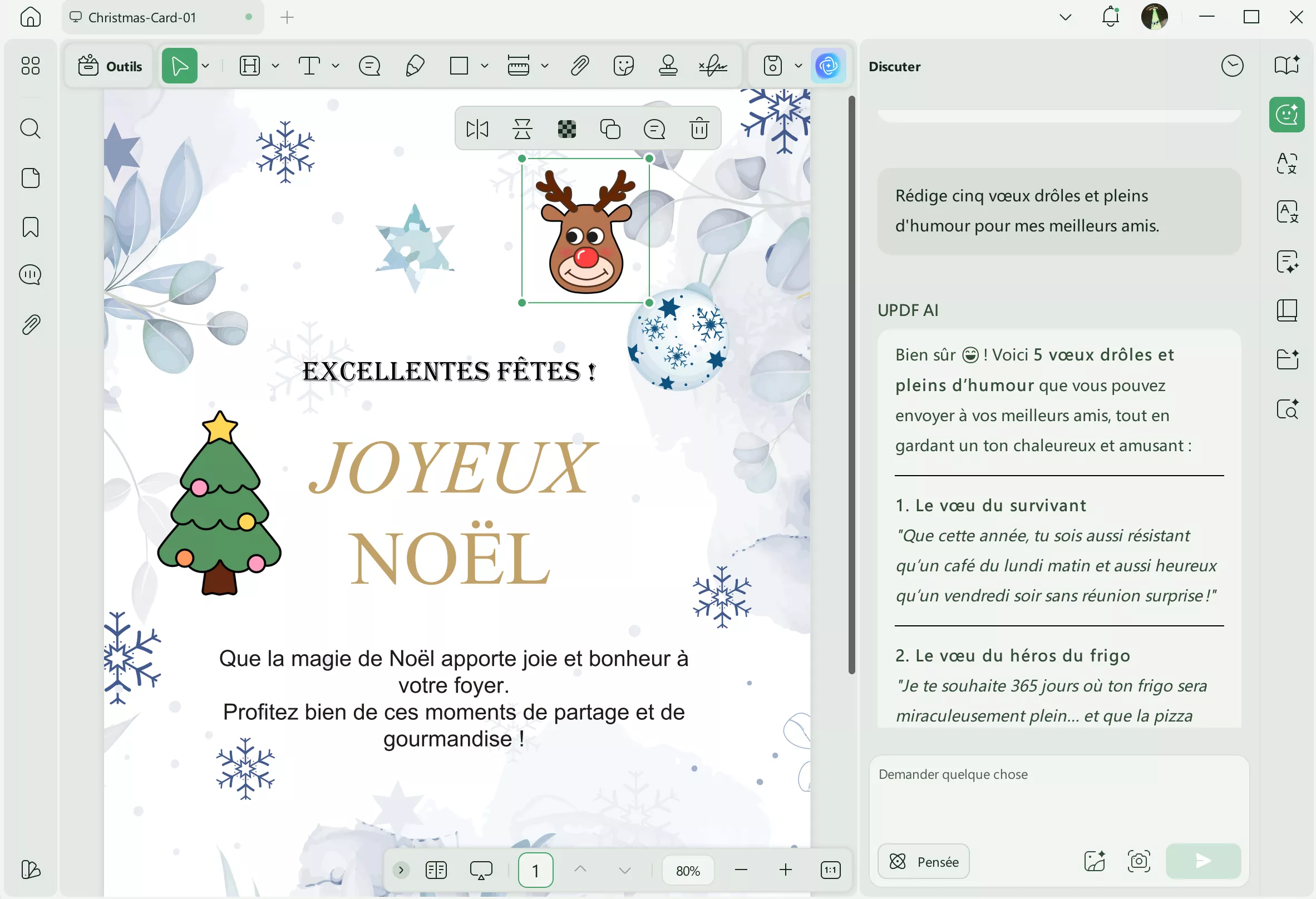 message de joyeuses fêtes UPDF