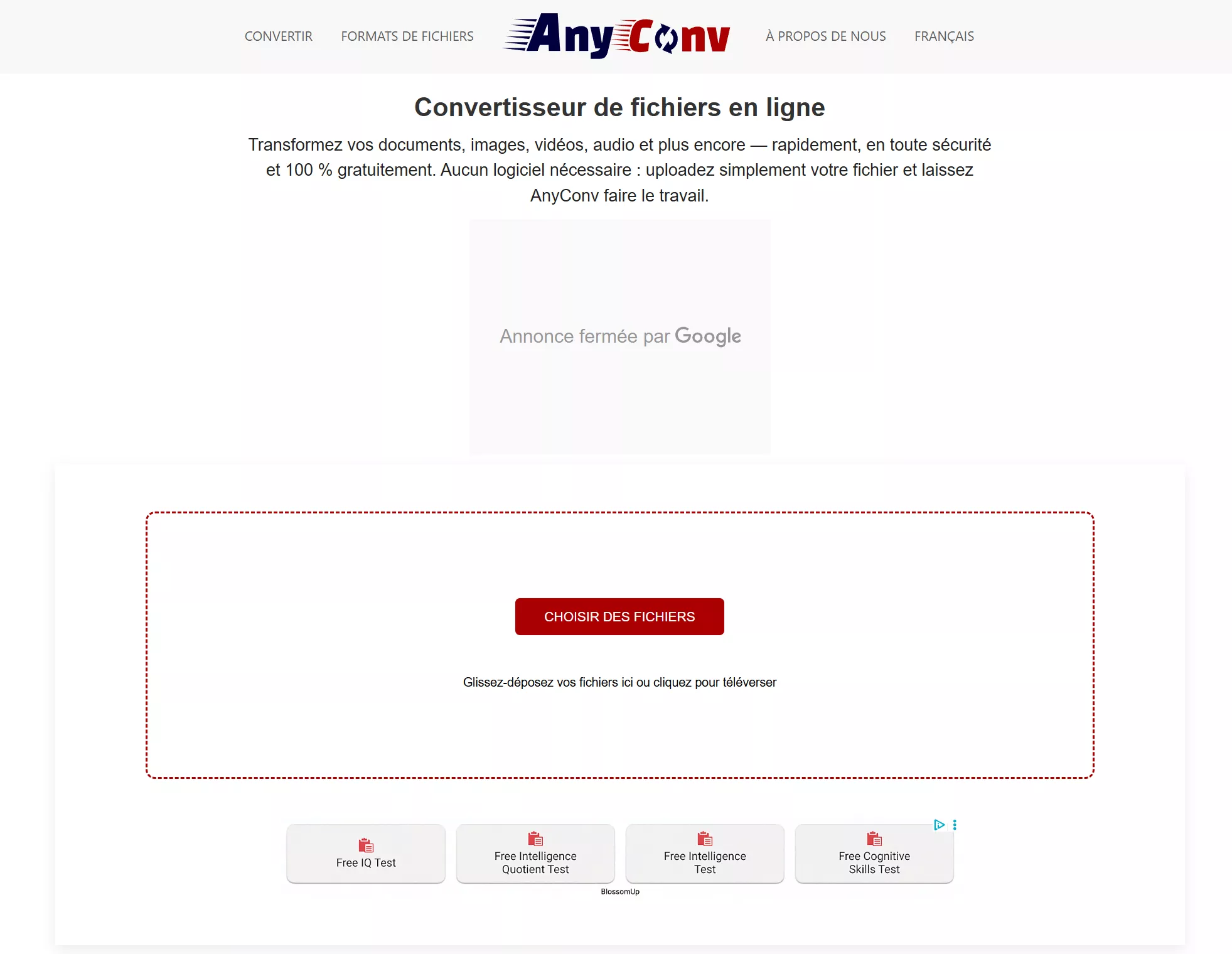 utiliser anyconv pour la procédure de conversion