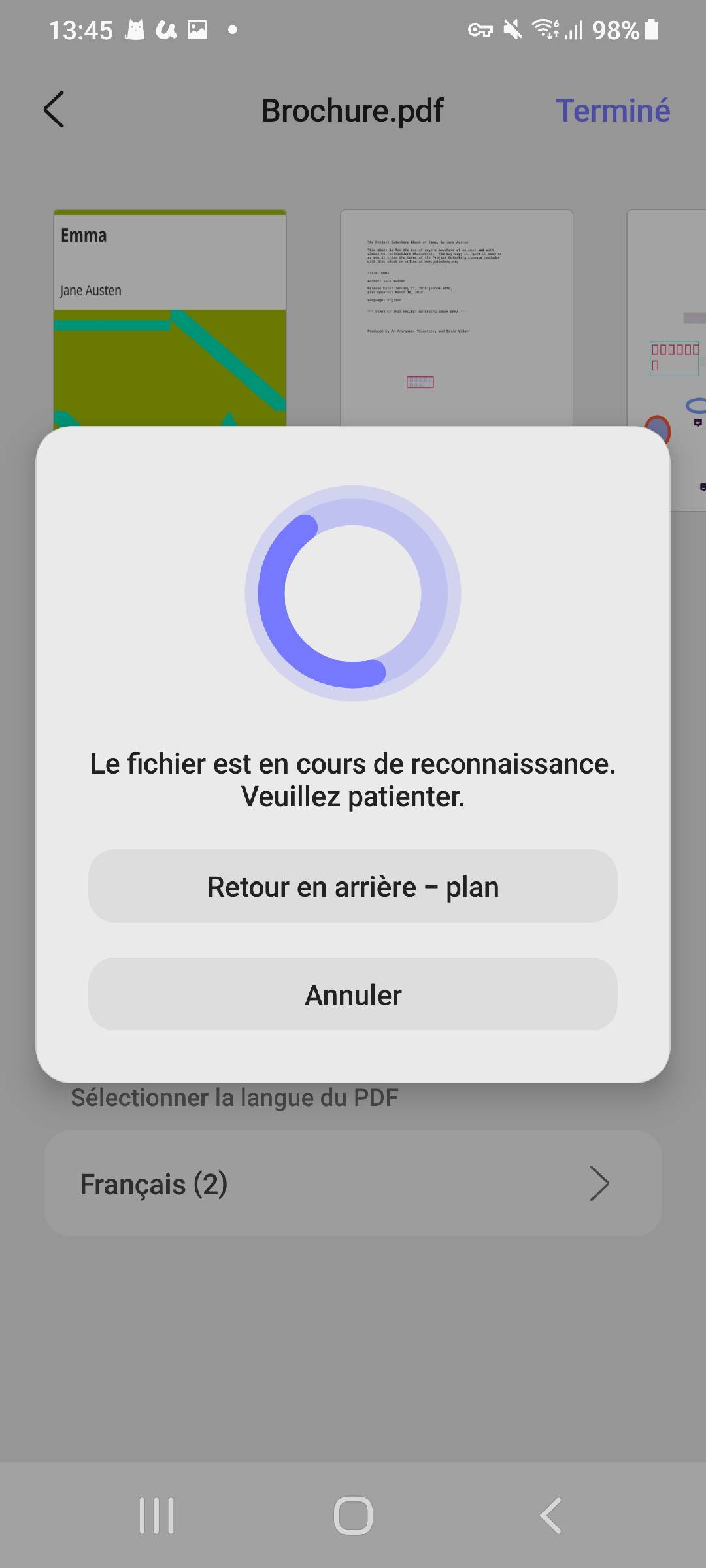 enregistrer le fichier ocred updf android