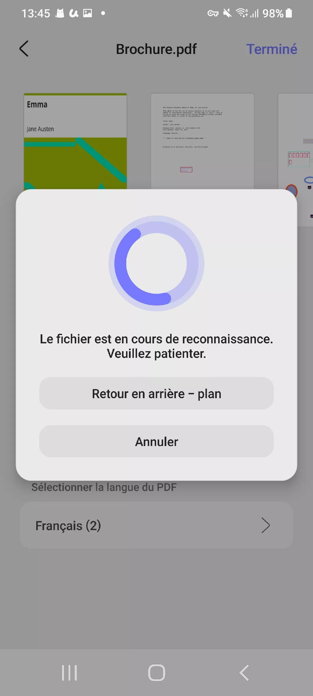 enregistrer le fichier ocred updf android