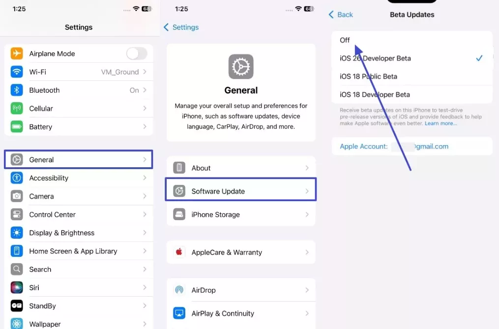 fazer downgrade do ios