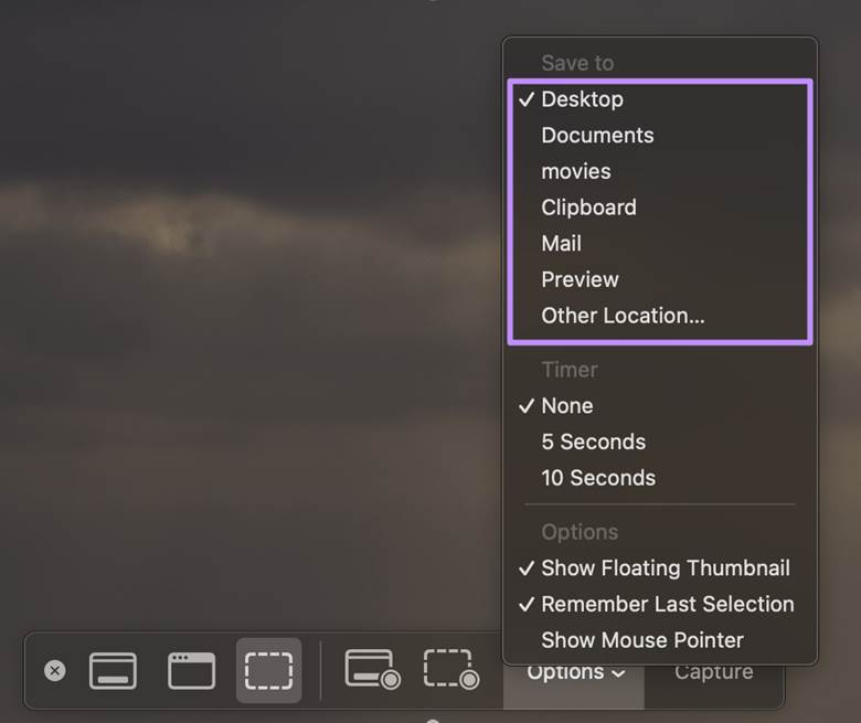 : change screenshot location