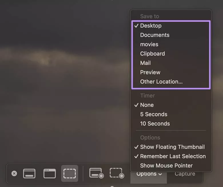 : change screenshot location