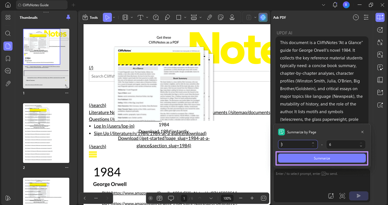  choose a page range to summarize updf windows