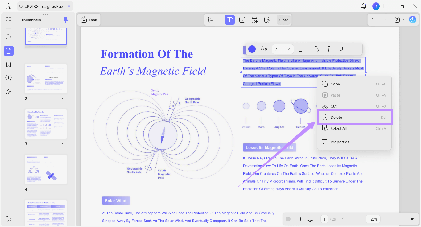  choose delete from the menu updf windows