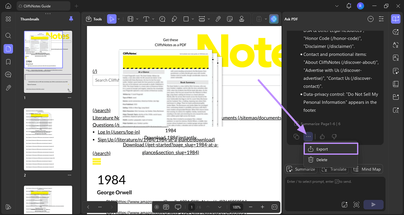 choose export option updf ai windows