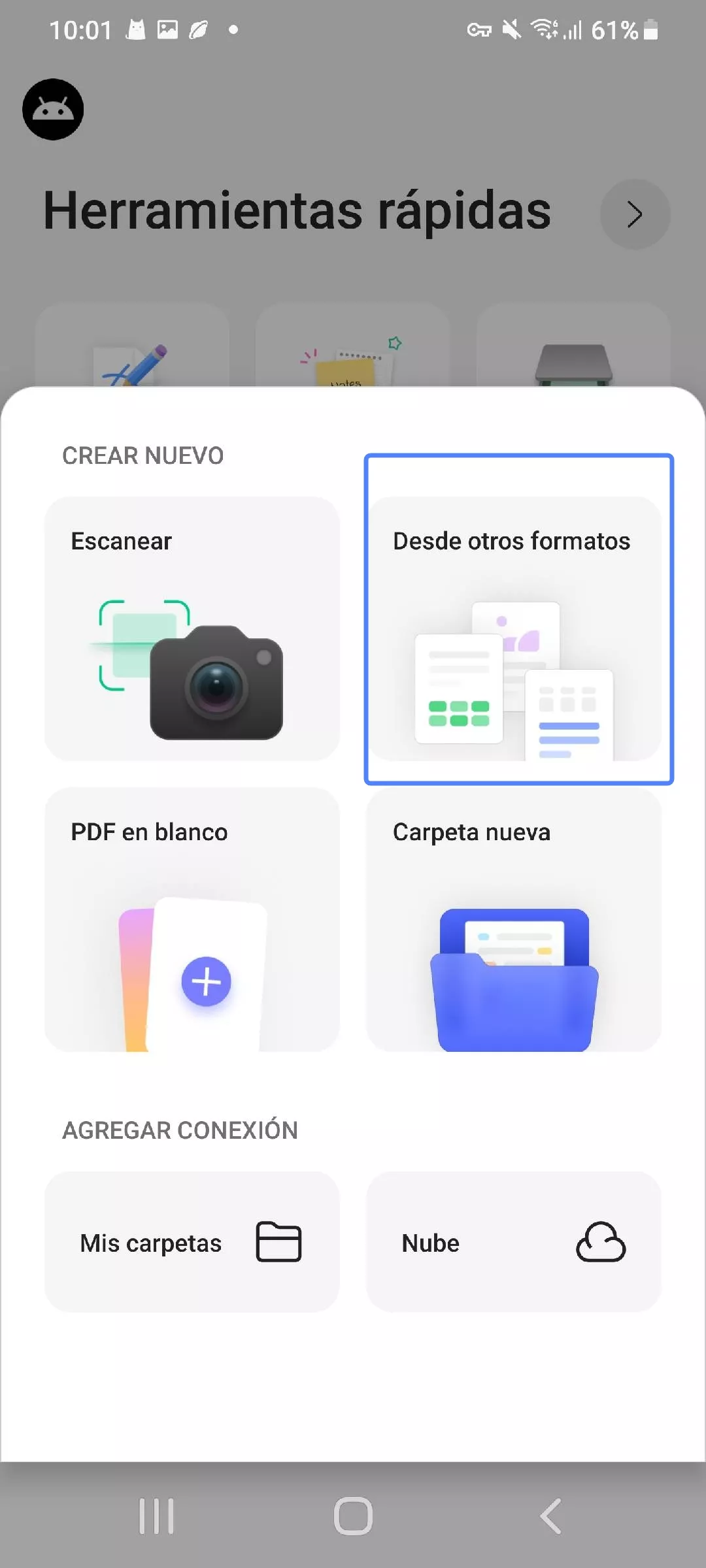 seleccione "de otros formatos"
