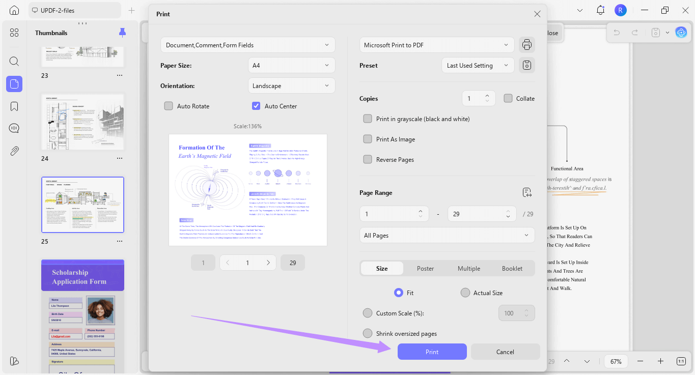 select print updf windows