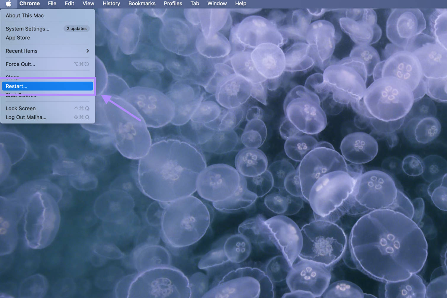  click to restart mac