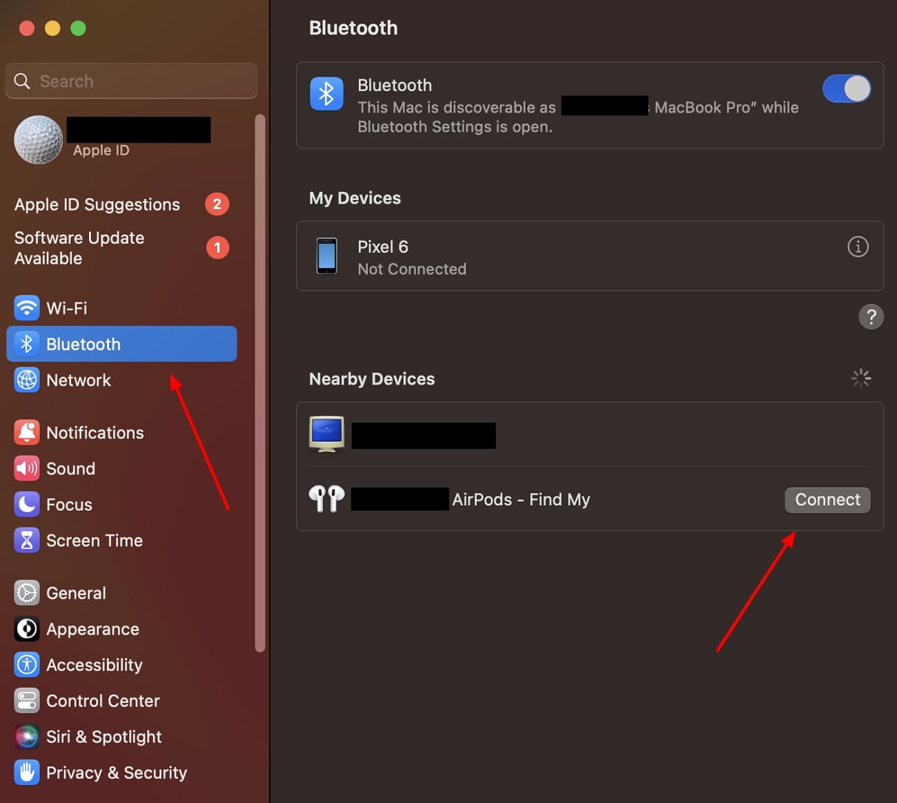 connect airpods with bluetooth mac