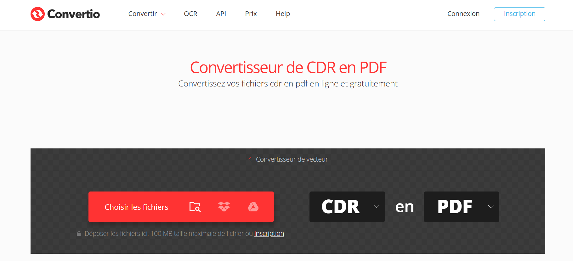 définir sur PDF et cliquer sur Convertir