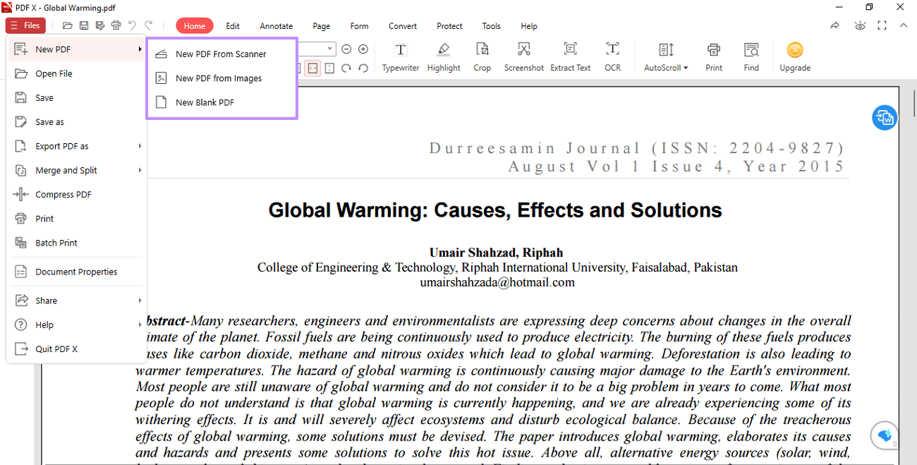 create pdf interface pdf x
