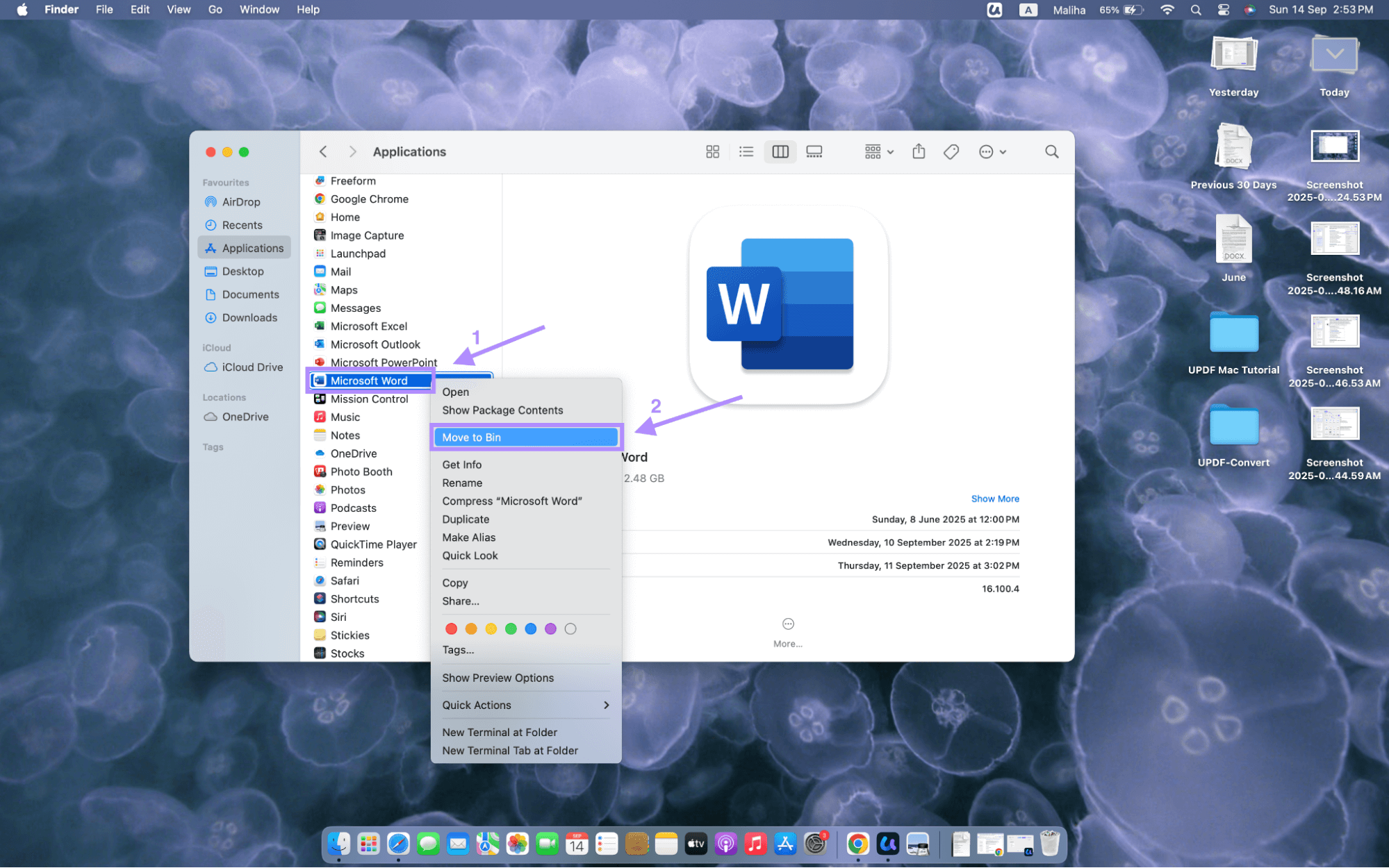  delete Microsoft word on mac