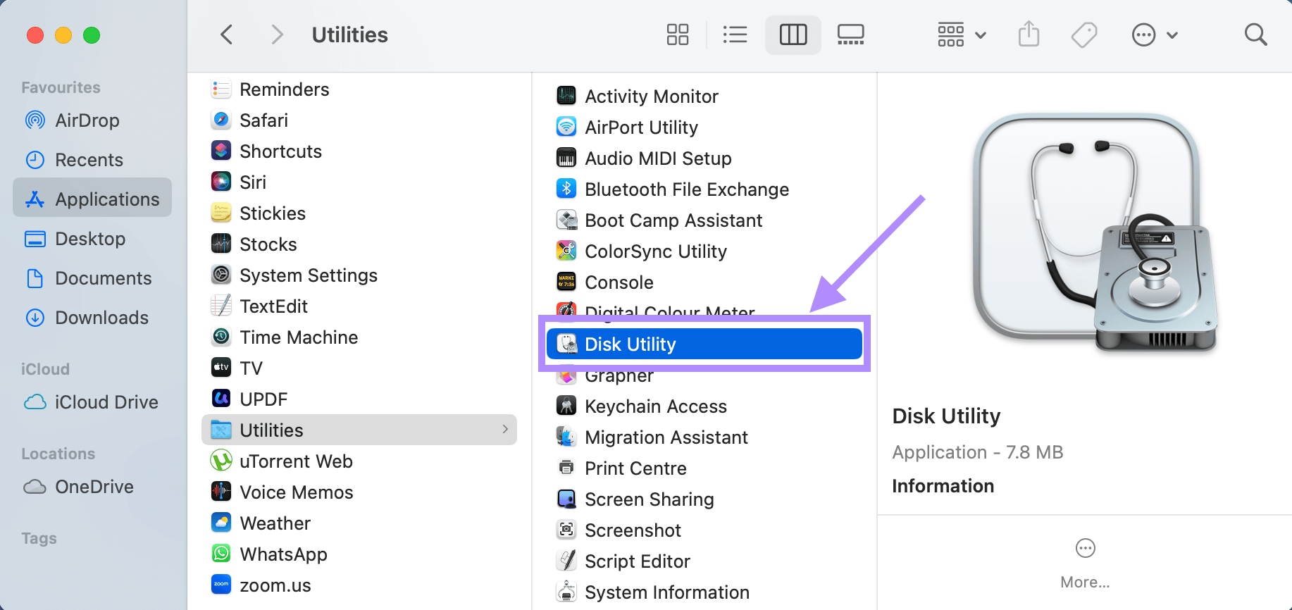 Alt text: disk utility on mac