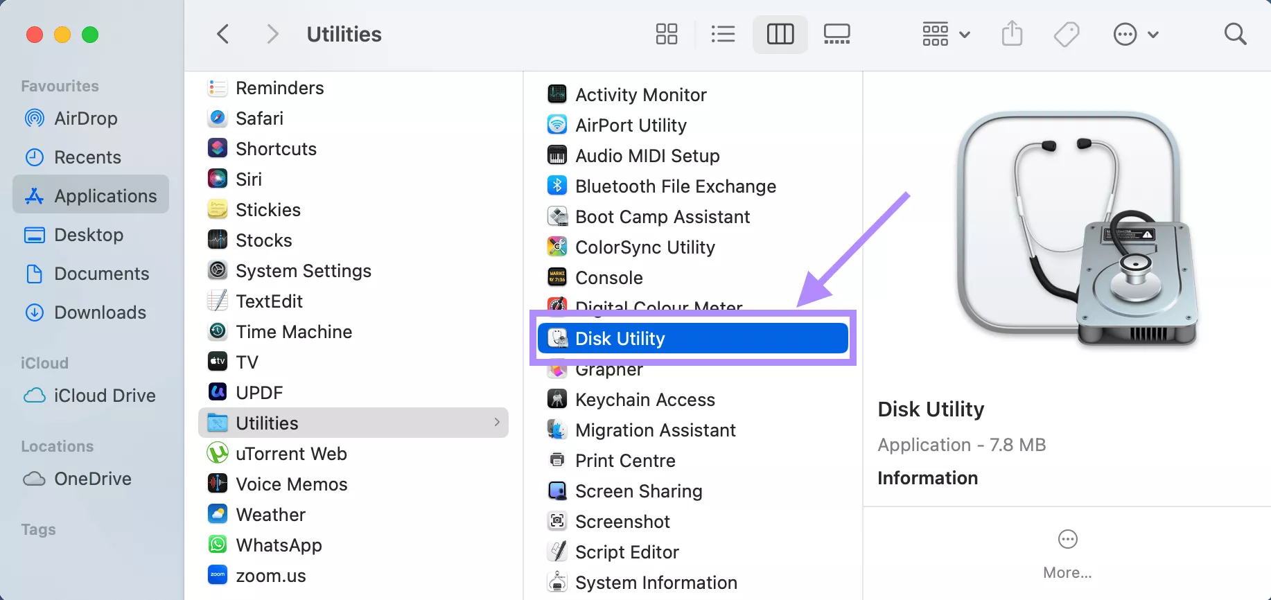 Alt text: disk utility on mac