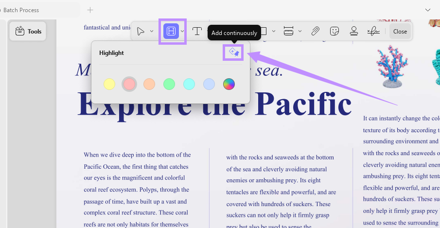enable add continuously updf windows
