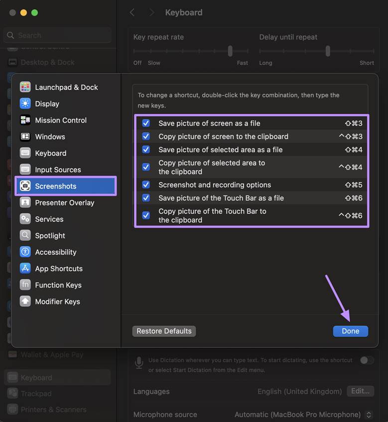 enable all shortcut keys