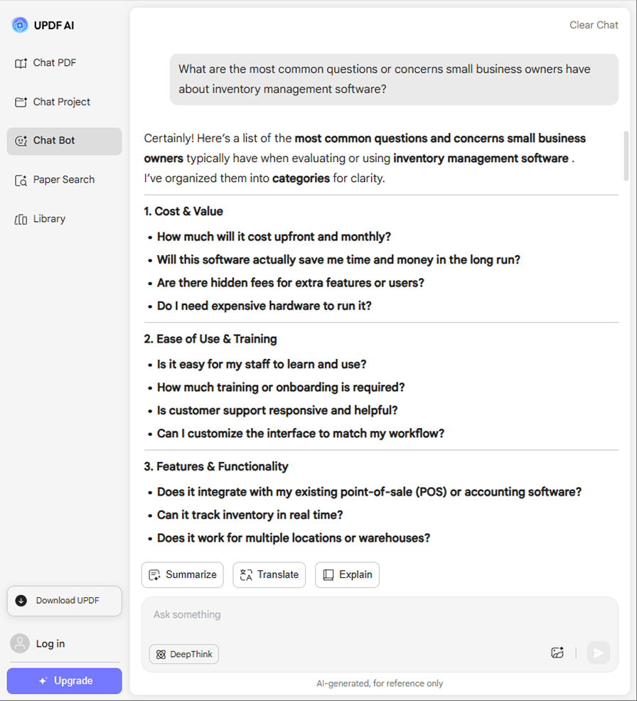 Genera FAQ con UPDF AI online