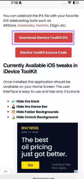 baixar o idevice toolkit ipa