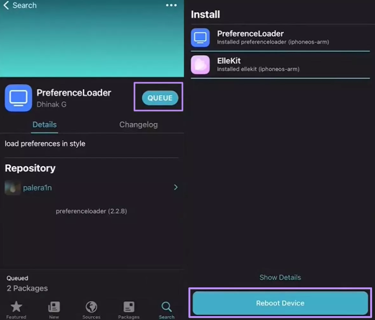 procure o preferenceloader ipa e enfileire este arquivo para instalação