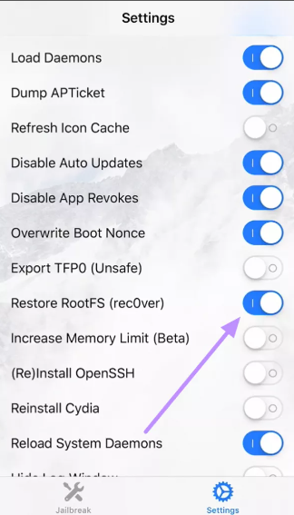 restaurar rootfs