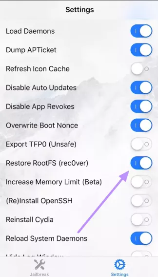 restaurar rootfs
