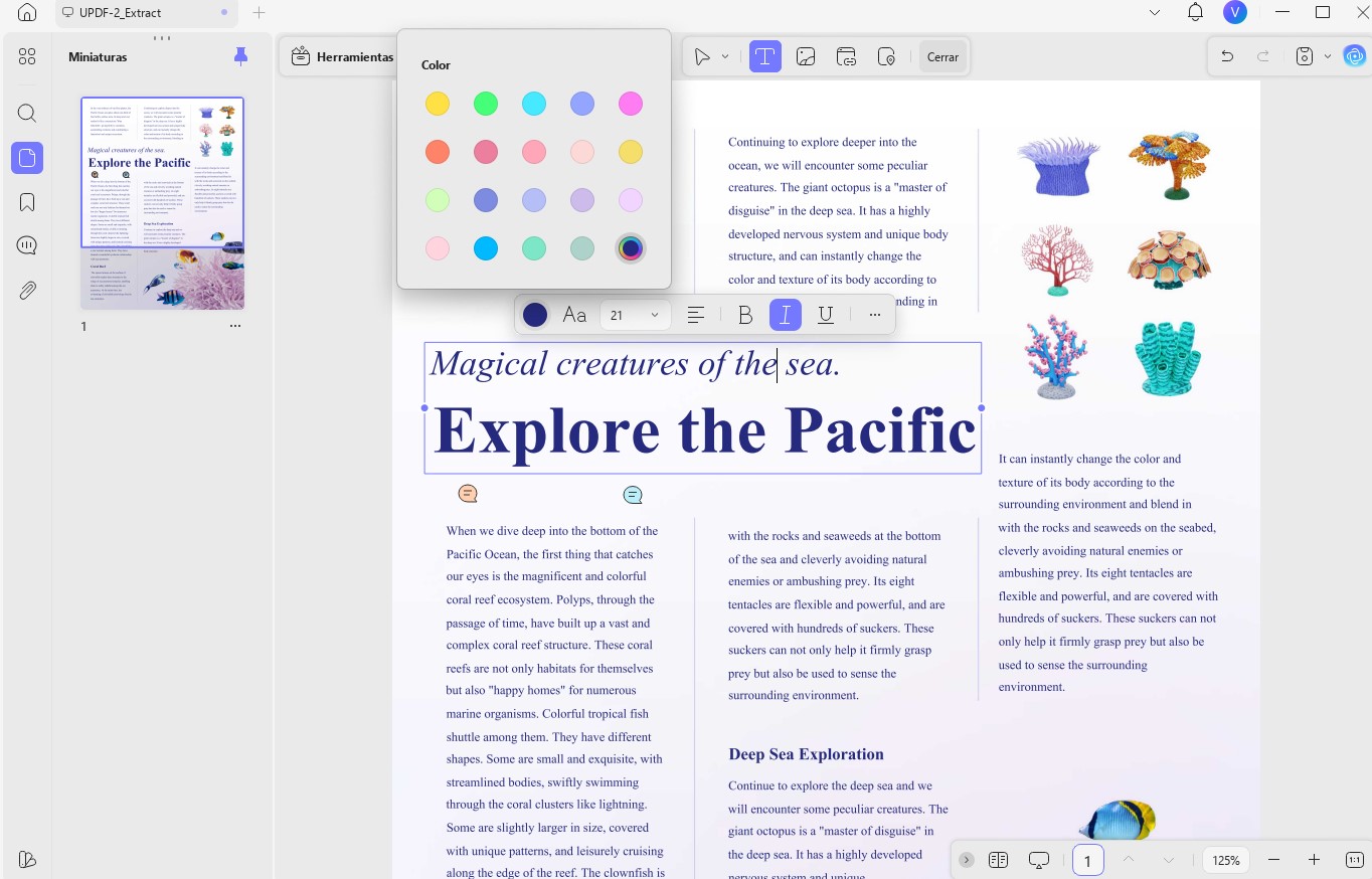 Personaliza el texto con distintos colores