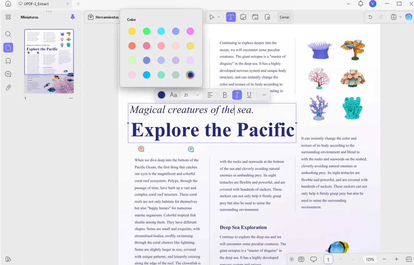 Personaliza el texto con distintos colores