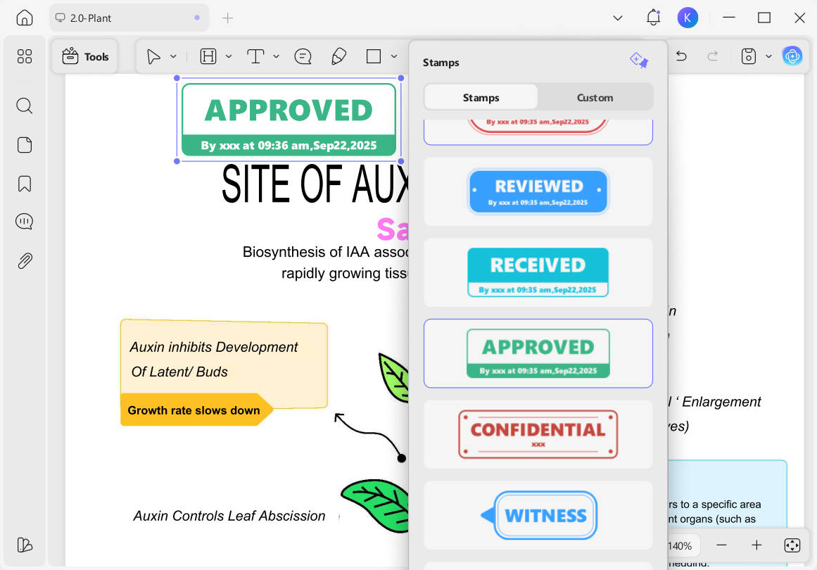 insert stamp to file