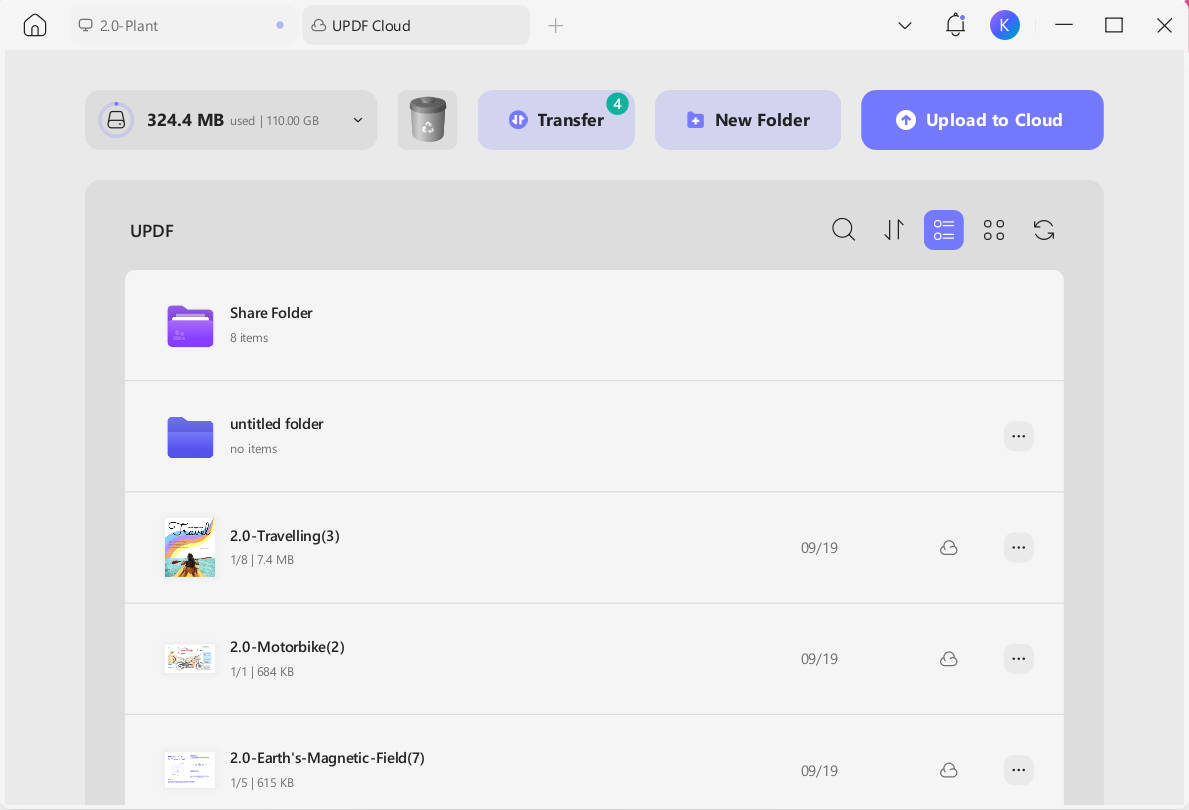 access updf cloud storage