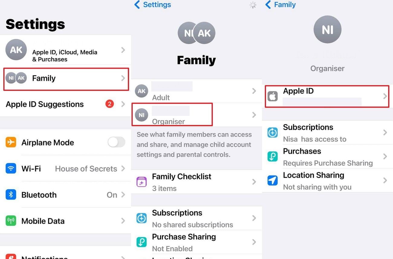 use family feature for apple id