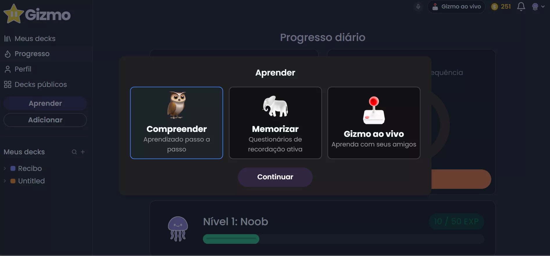 escolha seu estilo de aprendizagem